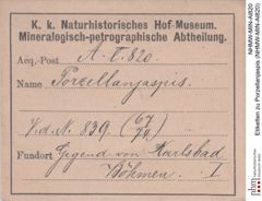 Etiketten zu Porzellanjaspis (NHMW-MIN-Al820)